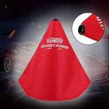 Universal Red Stitches Racing Fabric MUGEN shift knob Shifter Boot Cover MT/AT