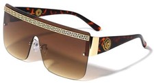 Flat Top Large Oversized Women Men Fashion Sunglasses Square Frame Gold Frame