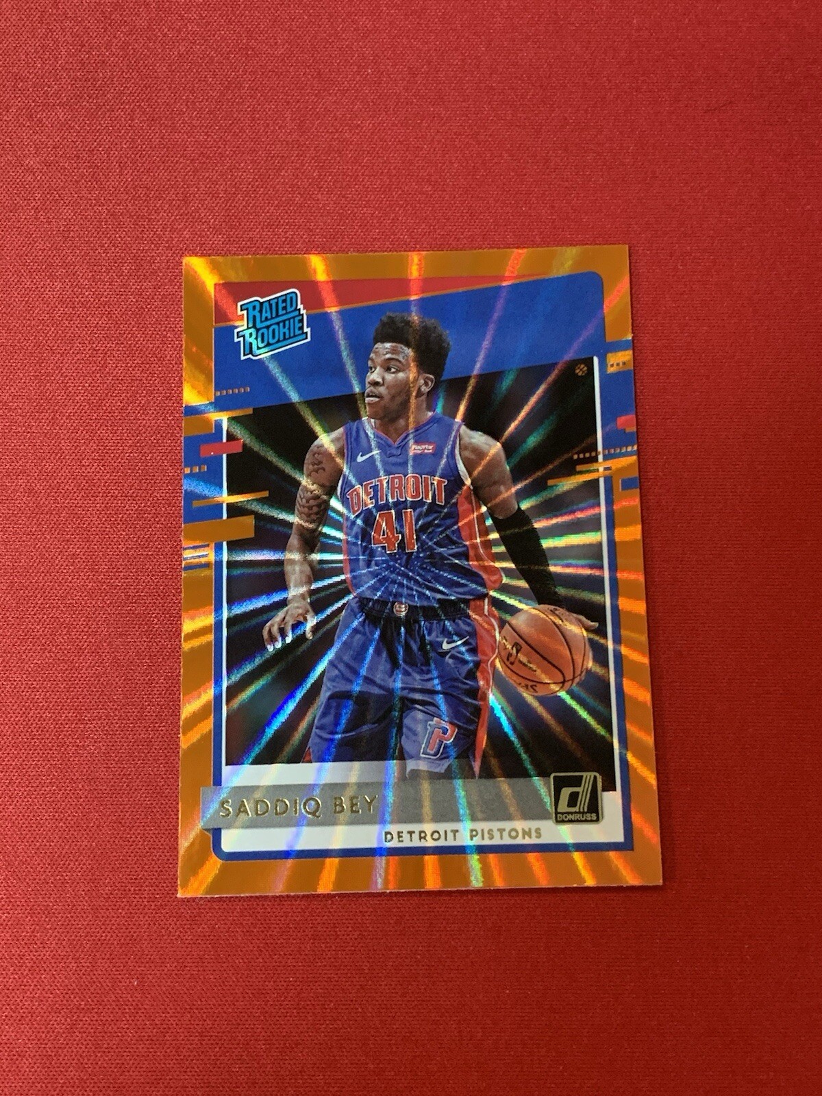 2020-21 Panini Donruss - Rated Rookies Orange Laser #210 Saddiq Bey (RC)