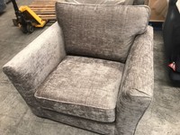 Schreiber Wyatt Armchair With Light Feet -plush Chenille Grey Sch5-1-11 Schreiber Wyatt Armchair With Light Feet -plush Chenille Grey Sch5-1-11
