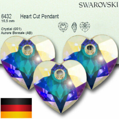 Swarovski  6432 Heart Cut Pendant Herz Kristall Anhänger Aurore Boreale - 10,5mm