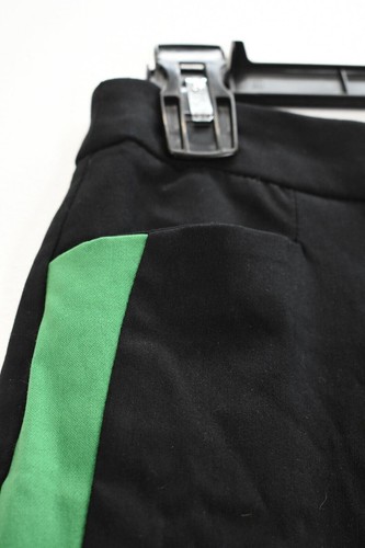 BAR III Womens Black Gypsy Dream Green Amazone Stripe Cropped Capri Pants 2 - Picture 3 of 9
