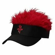 NBA Houston Rockets Flair Hair Visor Cap - Black with Red Hair