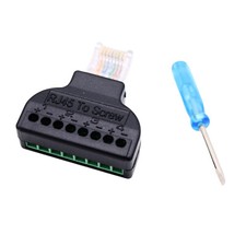 Ethernet RJ45 Male To 8 Pin AV Screw Terminal Adapter Converter Block CCTV Kit