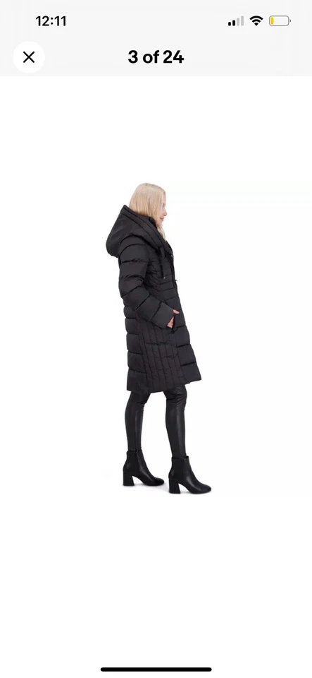 Tahari Casey Quilted Puffer Coat With Inner Lining And Hood. - Image 2 of 4