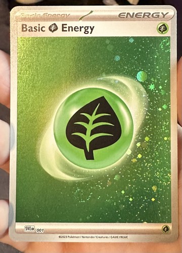 Grass Energy 001 Holo ENGLISH - Pokemon 151 NM/M- 3 SWIRLS