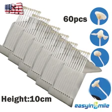 60Pc Dental lab Disposable Sticky Applicators With Adhesive Tip Micro Brush 10CM