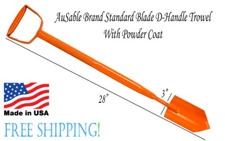 AuSable 28" Heavy Duty Metal Detector Shovel -Landscaping Trowel Orange D-Handle