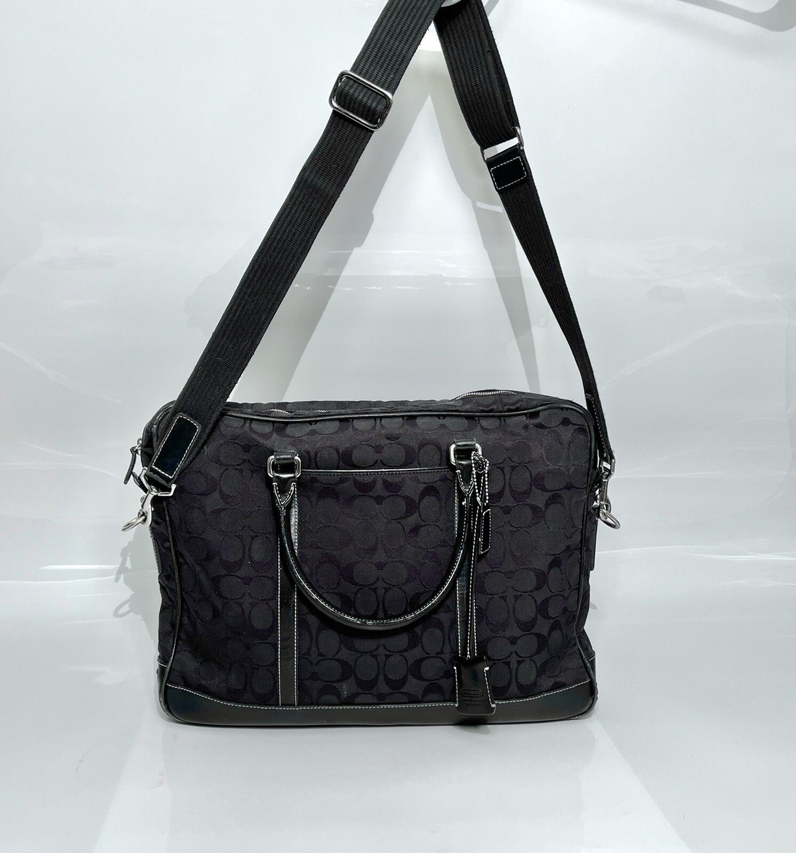 バッグ Vintage Coach Bag Satchel Signature Coach Vintage Limited Edition Signature Jacquard Canvas Leather