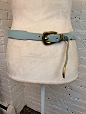 Laura Ashley vintage 90s leather and brass belt blue size 80