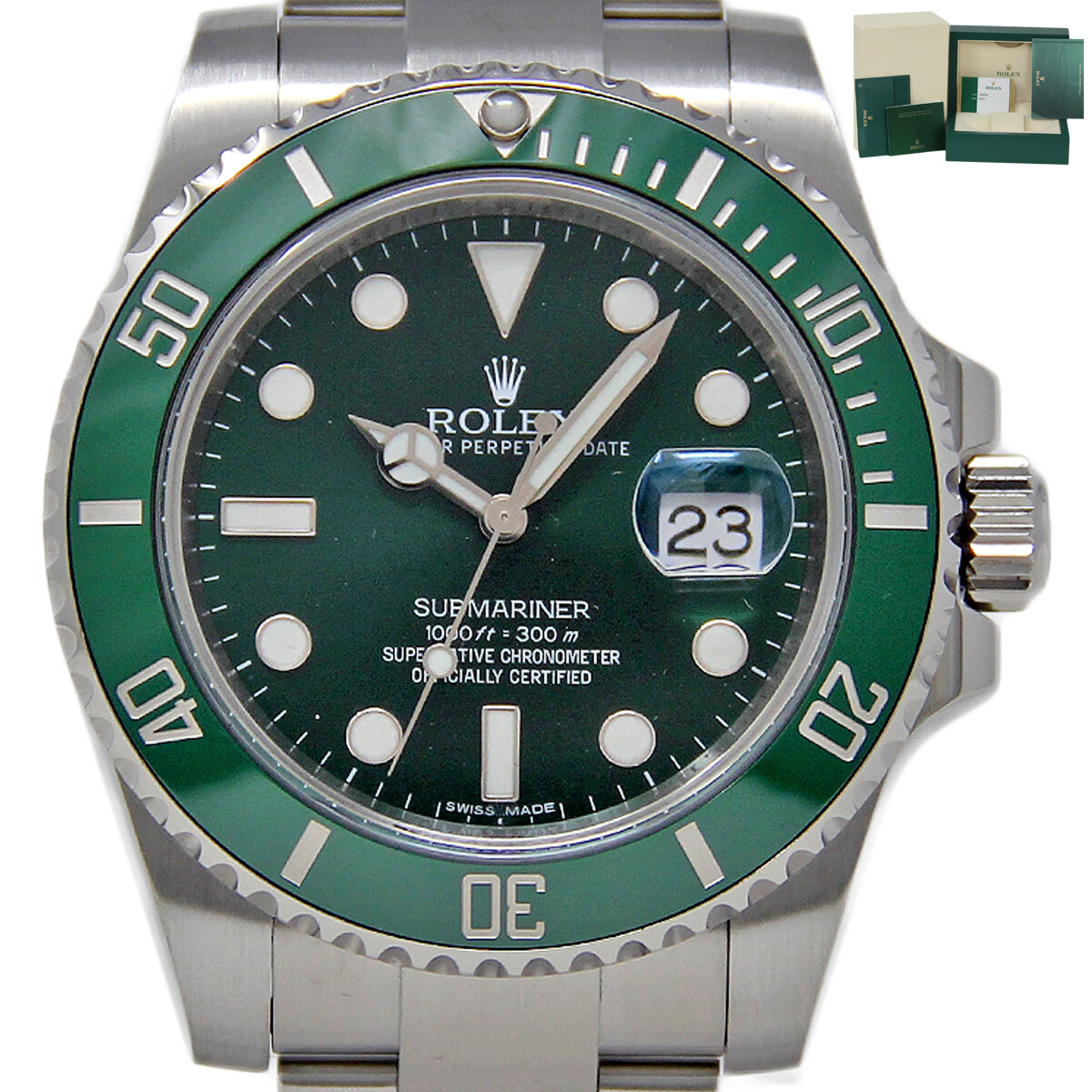 Rolex Submariner 116610LV 116610 Green HULK STEEL 40mm