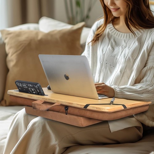 Escritorio de regazo de gran tamaño, escritorio de regazo extra grande de 24" con cojín, escritorio de regazo para portátil... - Imagen 6 de 10