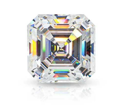 Loose Moissanite Asscher Cut Real Gem Stone W. GRA Certificate All Sizes VVS1 D - Picture 4 of 21