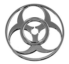 Cool 3-D Chrome Colored BIOHAZARD SYMBOL DECAL for Car Automobile Truck