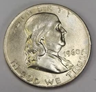 1960 D Franklin Half Dollar - Silver - AU - Almost Uncirculated