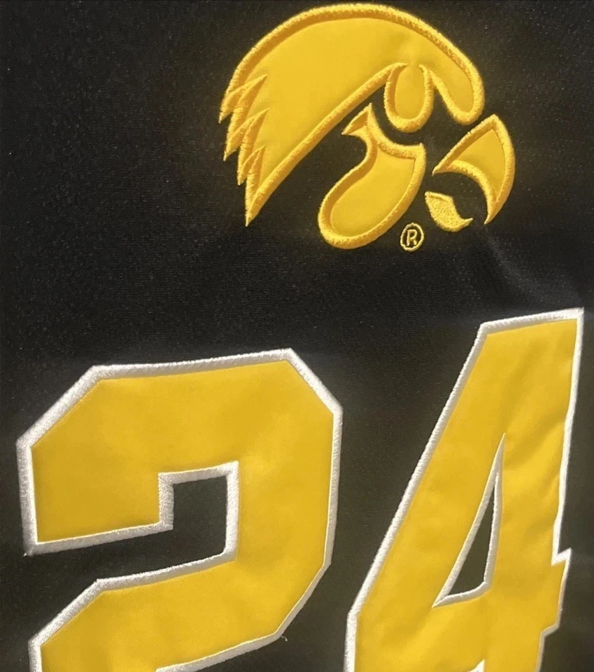Camiseta deportiva de baloncesto Iowa Hawkeyes vintage para hombre XL totalmente cosida negra y amarilla Foto 2 de 4