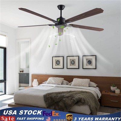 72'' Large Modern Ceiling Fan No Light w/ Remote Control 6 Gears Wood Ceiling Fan
