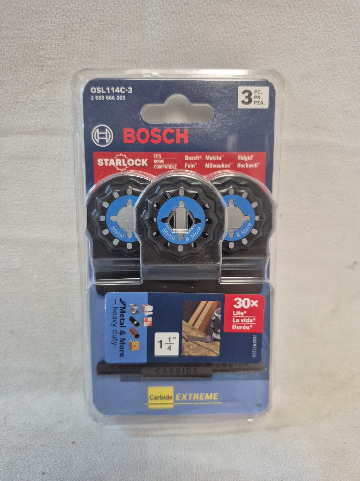 BOSCH 1-1/4 Inch OSL114C-3 Starlock Carbide Plunge Cut Blade 3-Pack ...