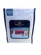 Juego de sábanas SERTA Perfect Cool Sleeper Elite blancas Queen con 2 fundas de almohada adicionales