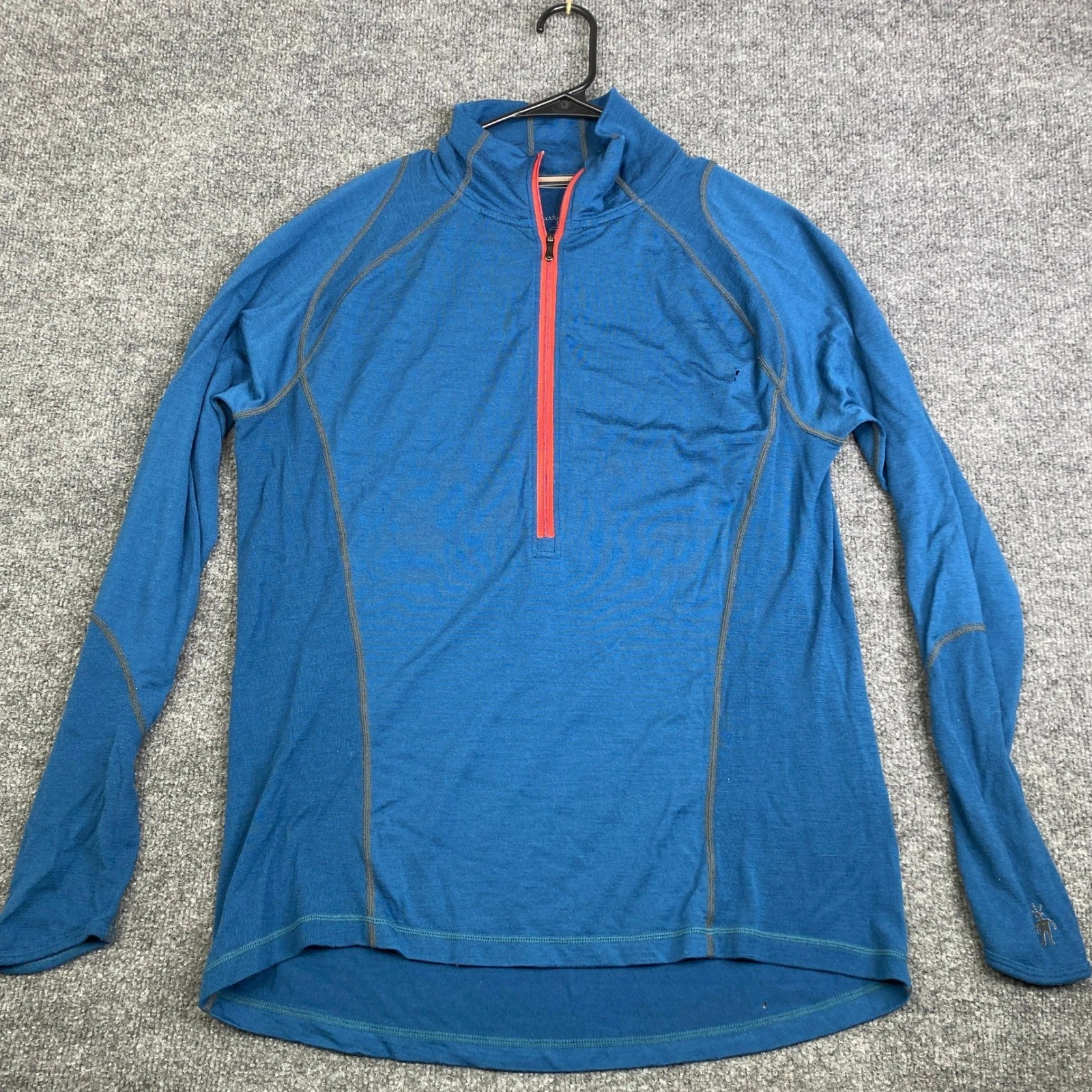 Smartwool Mens Merino Wool 1/4 Zip Pullover Blue SL629 Size Large Base Layer