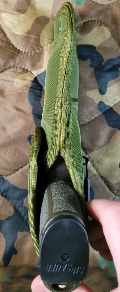 Nylon OD Green P320/P250 Right Hand Flap Holster With Allis Clips - Image 3 of 4