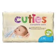 Cuties Complete Care Baby Diaper Newborn Up to 10 lbs. CDB000 200 Ct 0.28 per diaper
