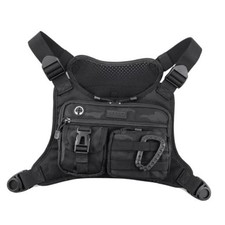 Chest Bag For Men, Tactical Chest Pack With Built-In Phone Holder  Black-CP