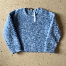 Lululemon Light Blue Wool Whenever Crew Fluffy Sweater Size 6