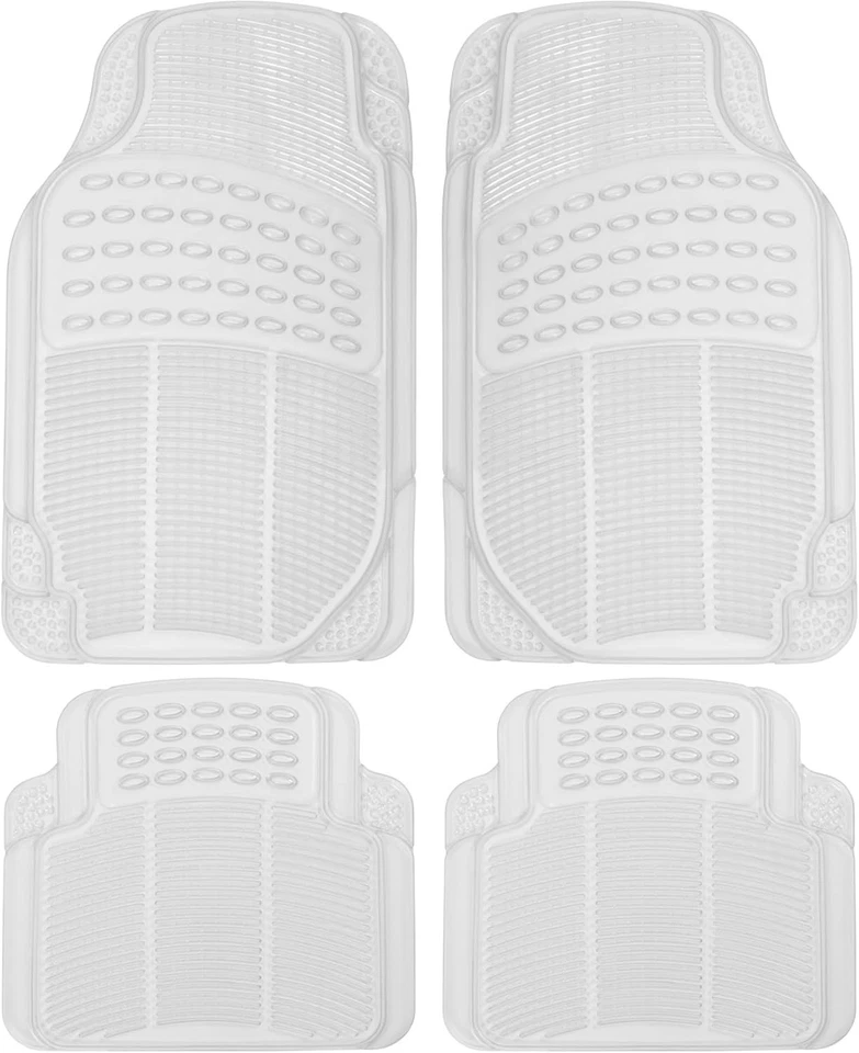 Alfombrillas transparentes de goma transparentes de 4 piezas de alta resistencia para coche delantero y trasero T... Foto 2 de 4