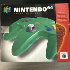 Nintendo 64 Solid Green Controller With Original Box