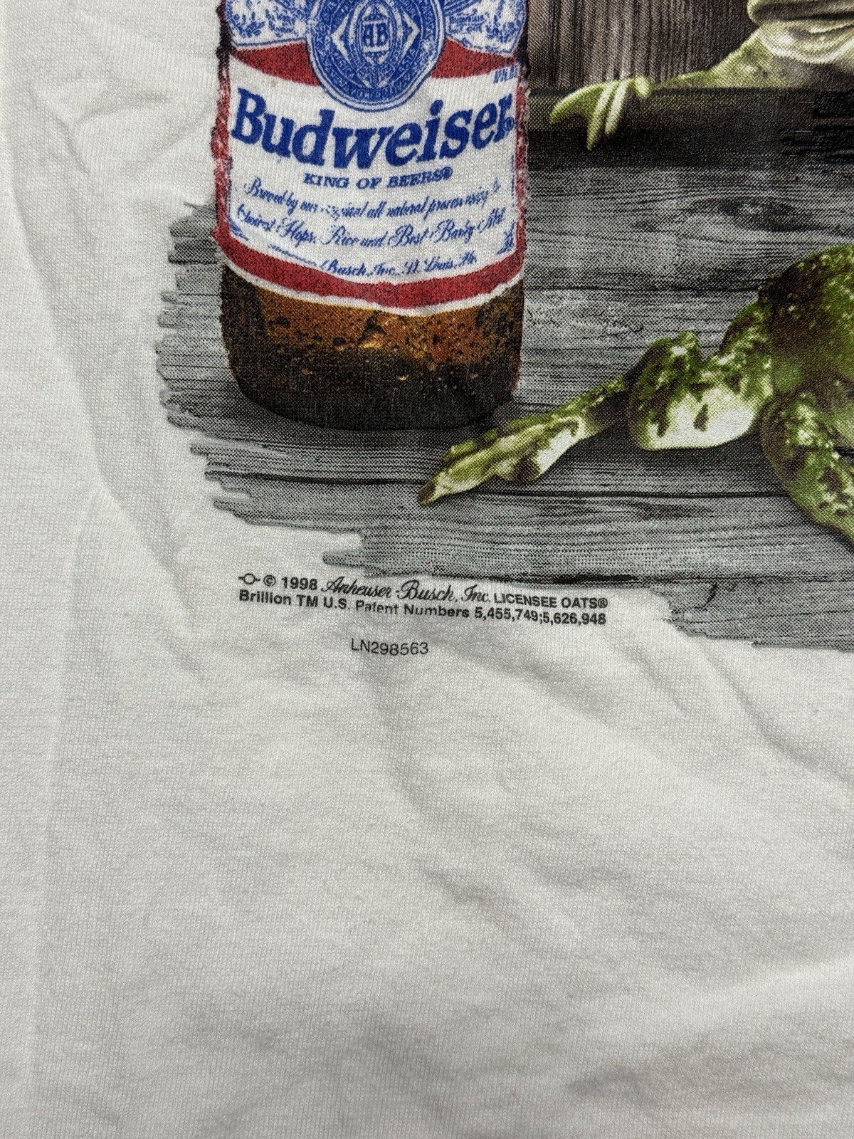 Budweiser Frogs 1998 Vintage T Shirt Wild Oats Snap S… - Gem