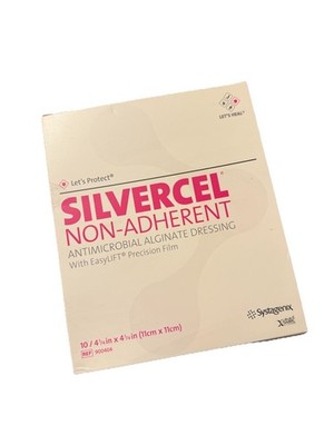 Alginate Dressing Silvercel Silver Alginate 4-1/4 X 4-1/4 Inch Box of 10 Exp6/23