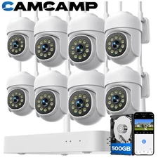 4K 10CH NVR 2MP Wireless Security Camera System Two Way Audio Recording 500GB