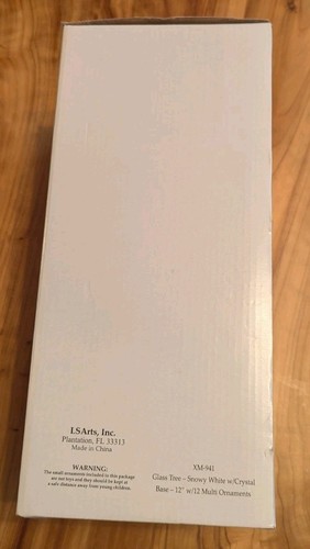 Snowy White Crystal 12 Inch Christmas Tree 12 Removable Ornaments LS Arts NIB - Picture 9 of 11