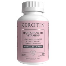 Kerotin Hair Growth Vitamins, Biotin Supplement, DHT Blocker - 60 Pills (1