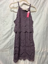 NWT Xhilaration M Purple Stretch Lace Mini Dress Sheath Cotton Nylon Rayon