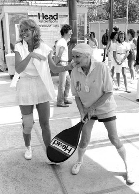 Cathy Lee Crosby Phyllis Diller at the Charlton Heston tennis tour- Old Photo 1