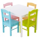 5 Piece Kids Wood Table Chair Set Activity Toddler Playroom Furniture Colorful