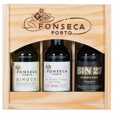 Fonseca 3 x 5cl Port Miniatures Gift Set in wood (Siroco, Bin 27 and LBV)