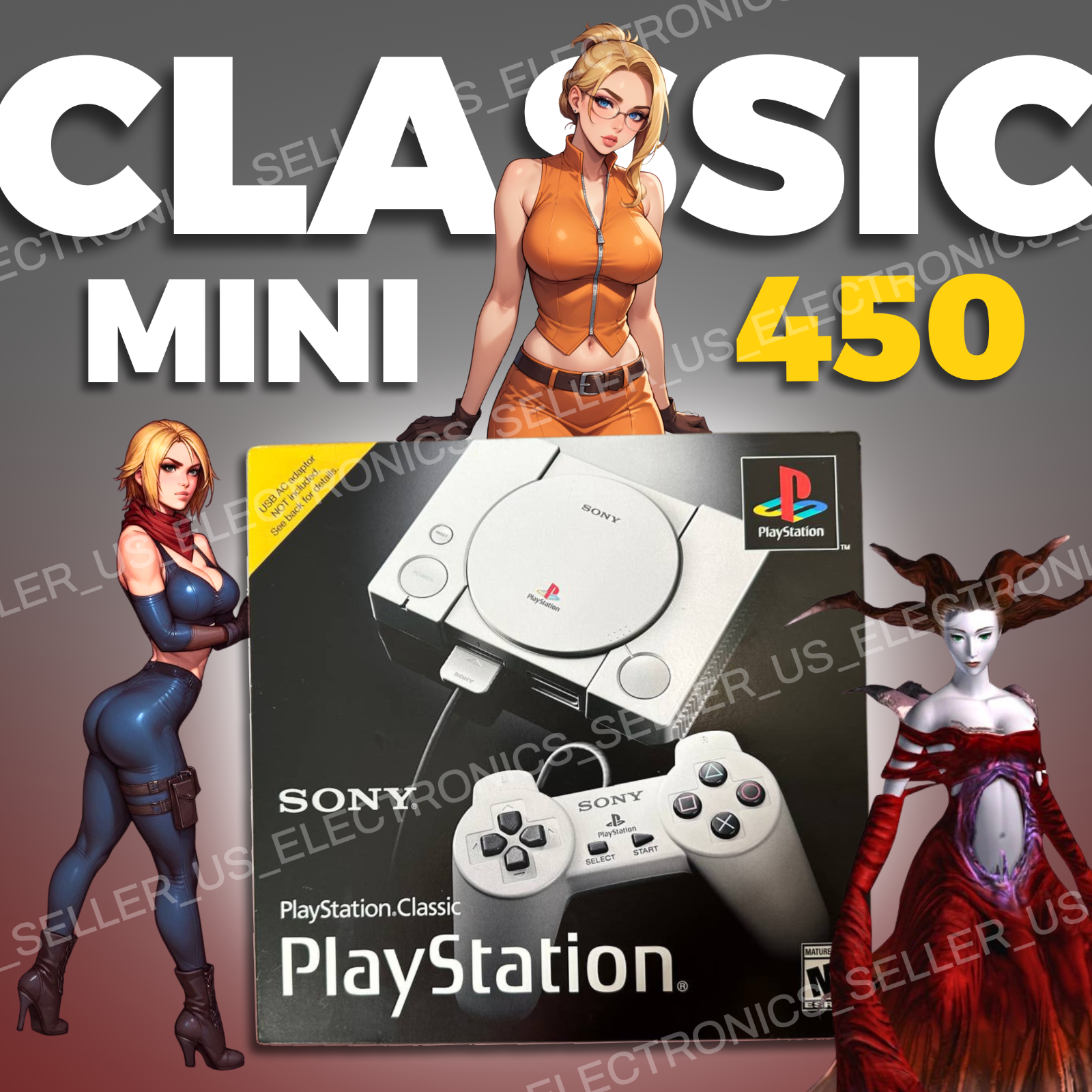 Sony PS1 Mini PlayStation Classic 2018 Edition HDMI Video Games 455 Console