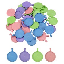 40Pcs Pendant Trays for Jewelry Making, Pink/ Sky Blue/ Green/ Purple