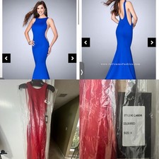 La Femme Red Formal Sleeveless Open Back Gown Dress Style 24606 Size 0