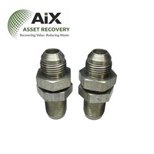 Lot of 2 Parker 8 WTX-WLN-S 1/2  Triple-Lok 37  Flare Bulkhead Union Fitting