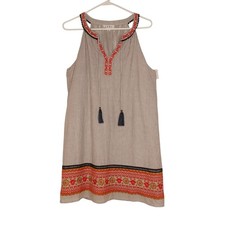 THML Boho Embroidered Shift Dress Womens Sz Med