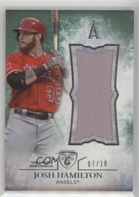 2015 Triple Threads Unity Single Jumbo Relics Emerald 7/18 Josh Hamilton 0a6