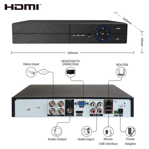 4 Kanal Überwachungskamera System 1080P Lite DVR und (4) 2,0 MP 1080P Wetterpr... - Bild 2 von 8