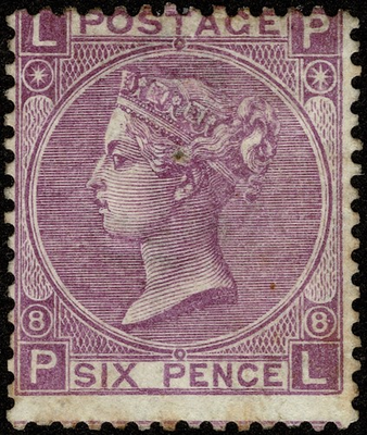 #ad GB stamps SG109 6d mauve plate 8 PL Victoria 1869 spray of rose WMK mounted mint GBP 65.00