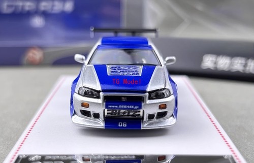 TG FH 1:64 NFS Silver Skyline GTR R34 C West Sports Model Diecast Metal Car New - Picture 6 of 12