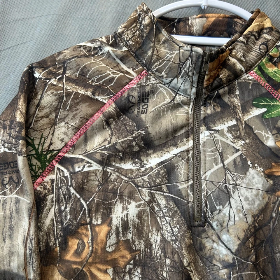 Realtree Women's Camo Tech Fleece Quarter Zip Pullover Ladies Size Large NWT - Image 3 of 4