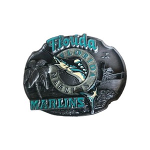 FLORIDA MARLINS BASEBALL BELT BUCKLE NUMBERED PEWTER 1991 SISKIYOU COLLECTIBLE